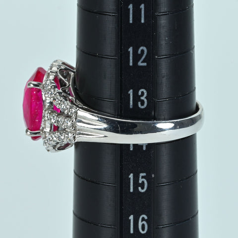 【中古】PT900 RUBY RING モザンビーク産ルビーリング R3.63ct D0.77ct ”ピジョンブラッド”AIGS鑑別書 7.1g #14