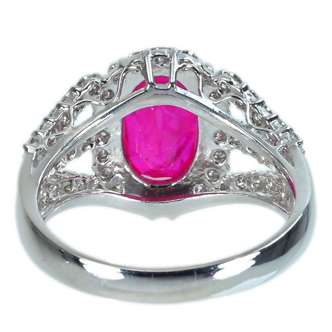 【中古】PT900 RUBY RING モザンビーク産ルビーリング R3.63ct D0.77ct ”ピジョンブラッド”AIGS鑑別書 7.1g #14
