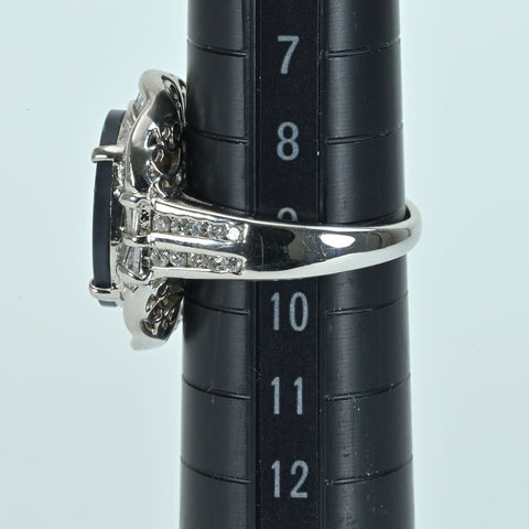 【中古】PT900 BLACK OPALブラックオパールリング BO3.16ct D1.03ct  鑑別書 9.0g #10