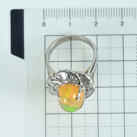 【中古】PT900 MEXICO OPALメキシコオパールリング MO6.27ct D1.35ct 15.0g #15