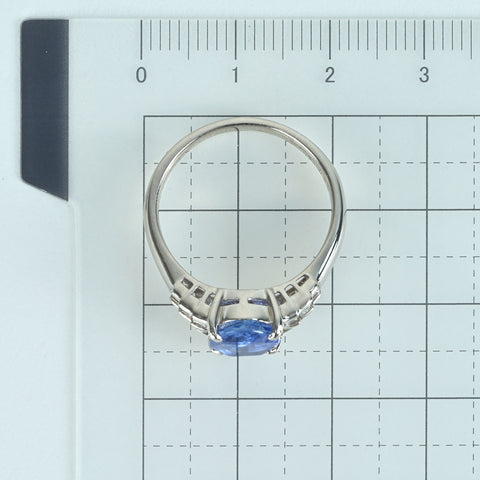 【中古】PT900 SAPPHIRE非加熱サファイアリング S2.823ct D0.33ct ソーティング 7.1g ＃16