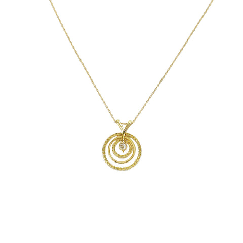 【中古】K18YG DIAMOND ダイヤモンドペンダントネックレス 0.299ct 0.73ct 4.3g