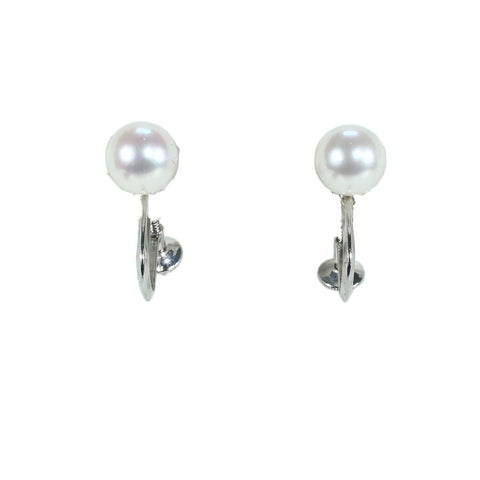 【中古】MIKIMOTOミキモト K14WG AKOYA PEARL EARRINGS アコヤパールイヤリング 7.4mm 3.2g ONE PRICE