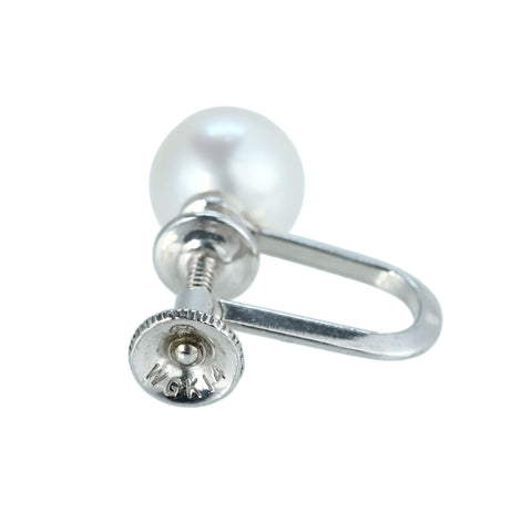 【中古】MIKIMOTOミキモト K14WG AKOYA PEARL EARRINGS アコヤパールイヤリング 7.4mm 3.2g ONE PRICE