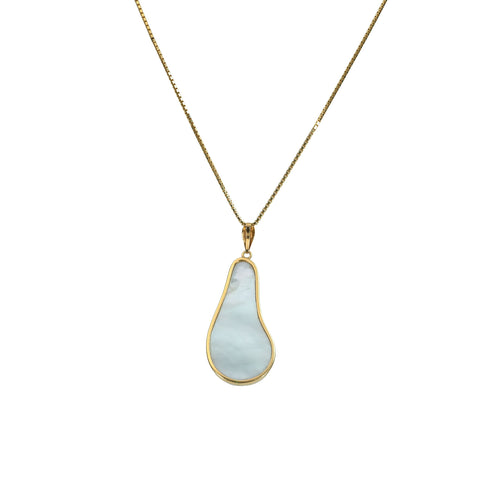 【中古】K18YG MABE PEARLマベパールペンダントネックレス 8.8g