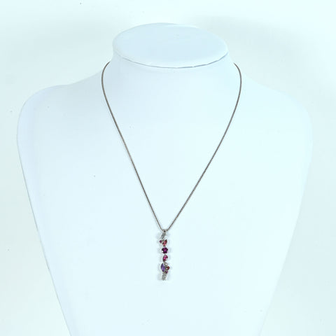 [Pre-owned] NINA RICCI K18WG MULTI Multi-Stone Pendant Necklace 6.7g One Price 