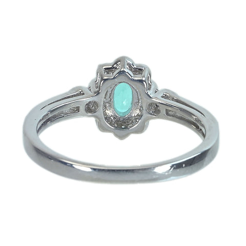 【中古】PT900 PARAIBA TOURMALINE パライバ トルマリン リング PT0.26ct D0.33ct CGL鑑別書 3.7g #11