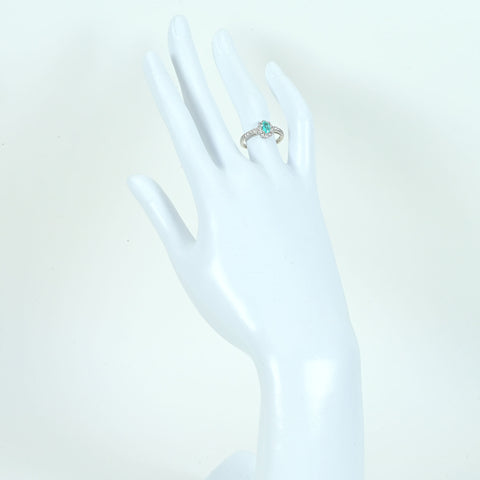 【中古】PT900 PARAIBA TOURMALINE パライバ トルマリン リング PT0.26ct D0.33ct CGL鑑別書 3.7g #11