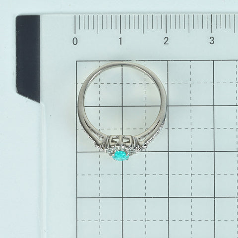 【中古】PT900 PARAIBA TOURMALINE パライバ トルマリン リング PT0.26ct D0.33ct CGL鑑別書 3.7g #11