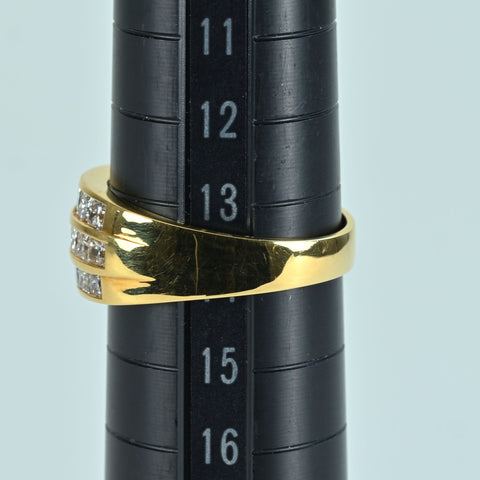 【中古】K18YG EMERALD RING エメラルドリング E0.38ct D1.41ct 5.8g #14