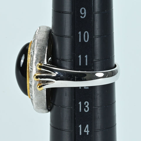 【中古】PT900/K18YG ONYX オニキスリング D0.44 鑑別書 13.8g #12