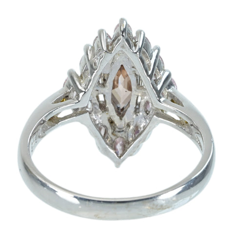 【中古】K18WG DIAMONDカラーダイヤモンドリング 0.643ct D0.97ct 鑑別書 5.1g #12.5