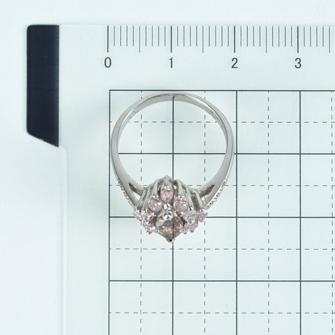 【中古】K18WG DIAMONDカラーダイヤモンドリング 0.643ct D0.97ct 鑑別書 5.1g #12.5