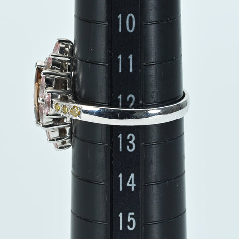 【中古】K18WG DIAMONDカラーダイヤモンドリング 0.643ct D0.97ct 鑑別書 5.1g #12.5