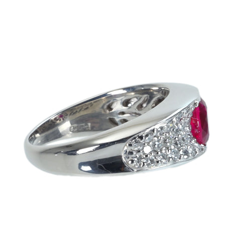 【中古】PT900 RUBYルビーリング R1.17ct D0.67ct 10.4g #14