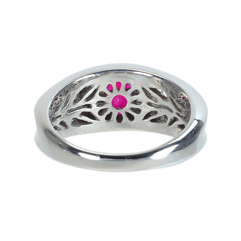 【中古】PT900 RUBYルビーリング R1.17ct D0.67ct 10.4g #14