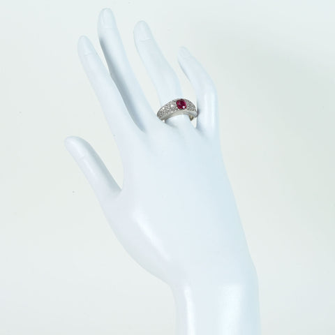【中古】PT900 RUBYルビーリング R1.17ct D0.67ct 10.4g #14