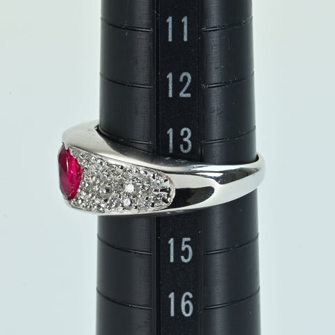 【中古】PT900 RUBYルビーリング R1.17ct D0.67ct 10.4g #14
