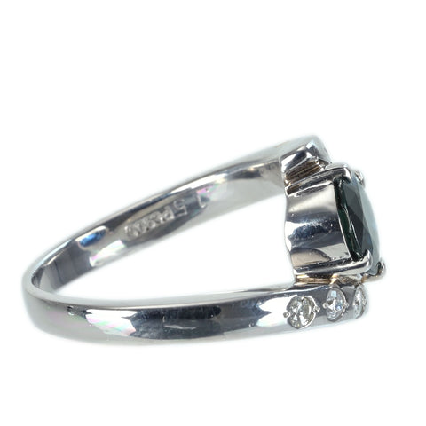 【中古】PT900 SAPPHIRE サファイアリング S1.57ct D0.15ct 6.6g #10