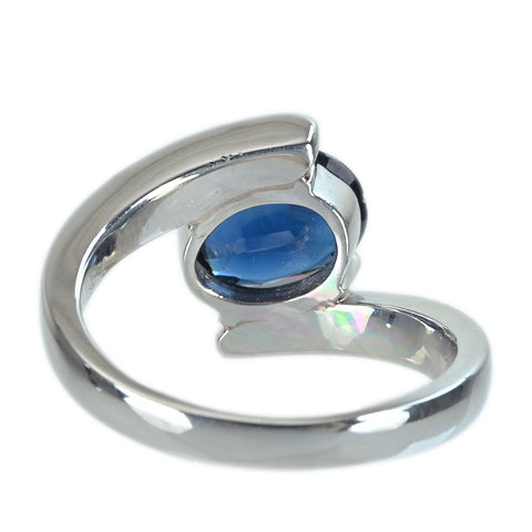 【中古】PT900 SAPPHIRE サファイアリング S1.57ct D0.15ct 6.6g #10