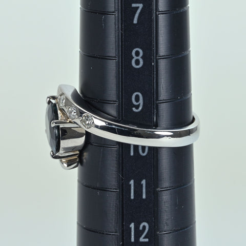 【中古】PT900 SAPPHIRE サファイアリング S1.57ct D0.15ct 6.6g #10
