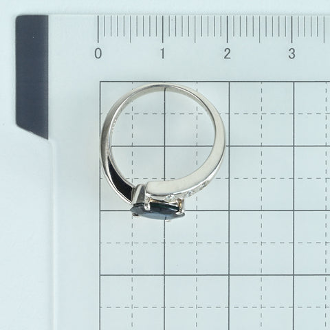 【中古】PT900 SAPPHIRE サファイアリング S1.57ct D0.15ct 6.6g #10