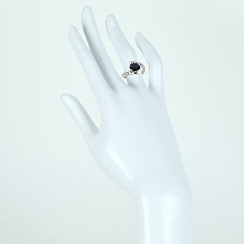 【中古】PT900 SAPPHIRE サファイアリング S1.57ct D0.15ct 6.6g #10