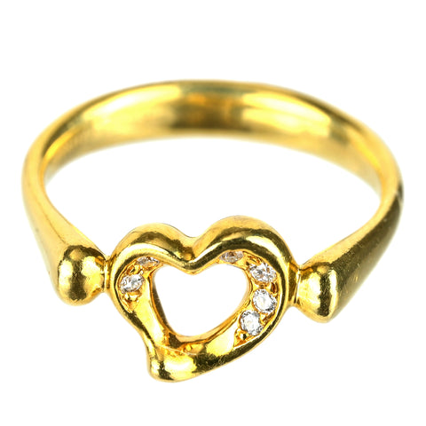 【中古】TIFFANY＆Co ティファニー K18YGダイヤモンド オープンハート リング 4.1g #11