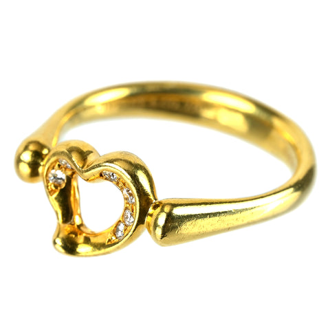 【中古】TIFFANY＆Co ティファニー K18YGダイヤモンド オープンハート リング 4.1g #11