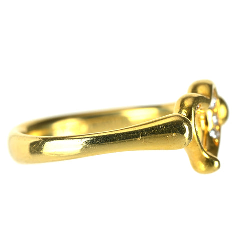 【中古】TIFFANY＆Co ティファニー K18YGダイヤモンド オープンハート リング 4.1g #11