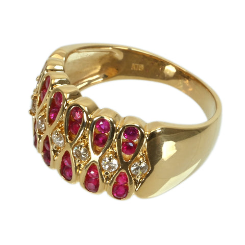 【中古】K18YG RUBY ルビーリング D0.19ct 7.0g #13