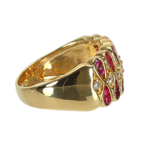 【中古】K18YG RUBY ルビーリング D0.19ct 7.0g #13