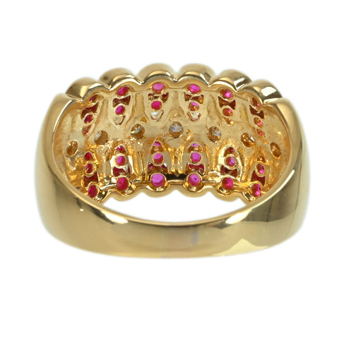 【中古】K18YG RUBY ルビーリング D0.19ct 7.0g #13