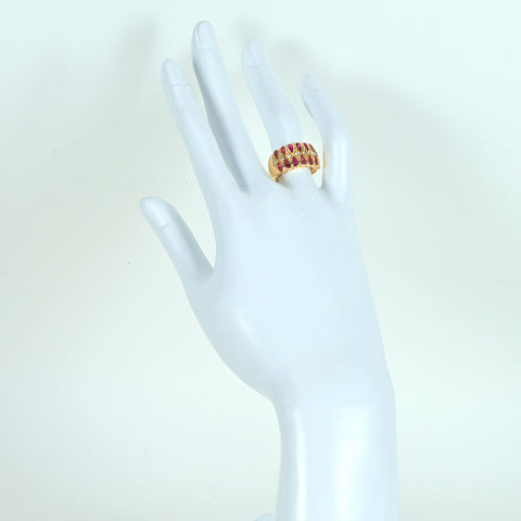 【中古】K18YG RUBY ルビーリング D0.19ct 7.0g #13