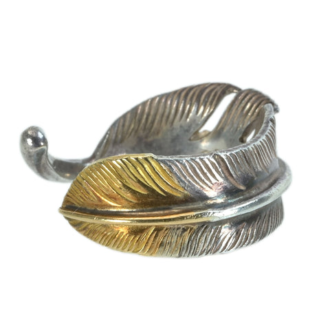 【中古】Dear Blossom ディアブロッサム SV/K18フェザーデザインリング 5.1g ONE PRICE #15.5