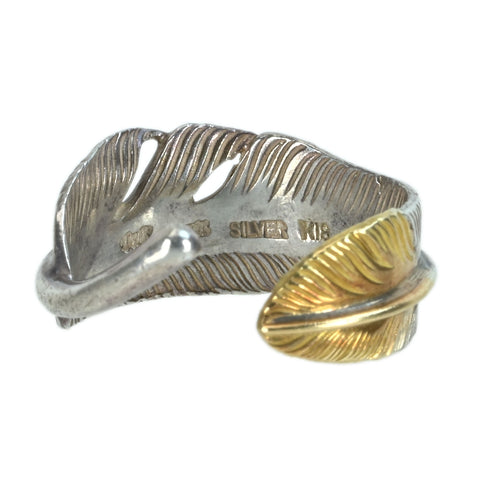 【中古】Dear Blossom ディアブロッサム SV/K18フェザーデザインリング 5.1g ONE PRICE #15.5