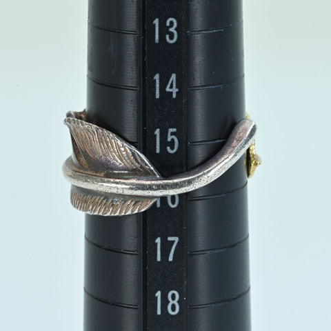 【中古】Dear Blossom ディアブロッサム SV/K18フェザーデザインリング 5.1g ONE PRICE #15.5