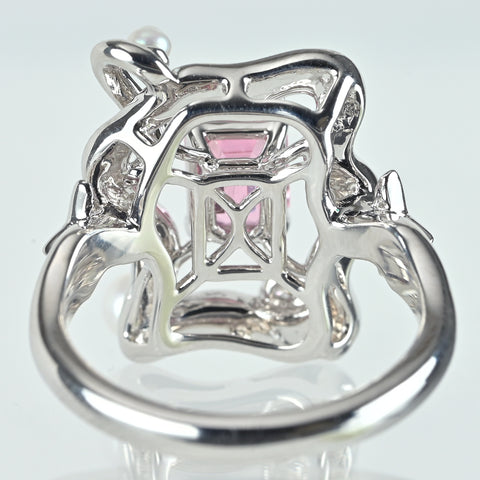 【中古】K18WG IROISHI RING ピンクサファイアリング 1.050ct D0.34ct 7.3g #11