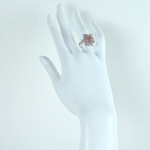 【中古】K18WG IROISHI RING ピンクサファイアリング 1.050ct D0.34ct 7.3g #11