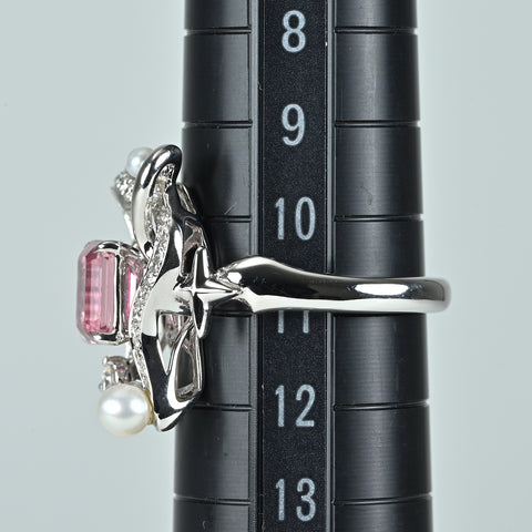 【中古】K18WG IROISHI RING ピンクサファイアリング 1.050ct D0.34ct 7.3g #11