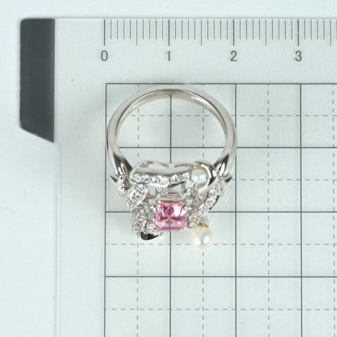 【中古】K18WG IROISHI RING ピンクサファイアリング 1.050ct D0.34ct 7.3g #11