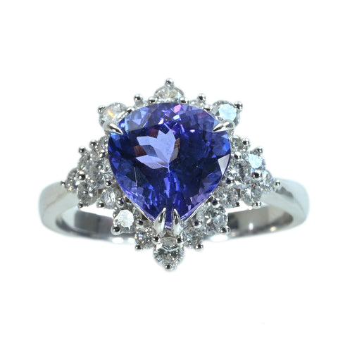 【中古】K18WG TANZANITE タンザナイトリング T2.52ct D0.63ct 3.6g #13
