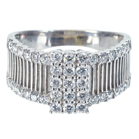 【中古】K18WG DIAMOND ダイヤモンドリング D1.00ct 7.3g #16