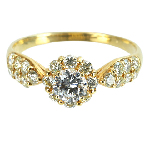 【中古】K18YG DIAMOND ダイヤモンドリング 0.339ct D VS1 Very Good CGLソーティング 2.2g #12