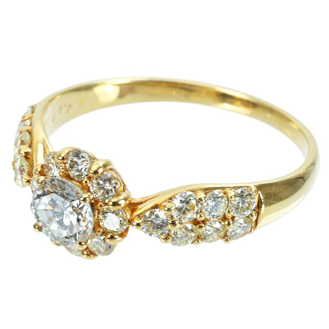 【中古】K18YG DIAMOND ダイヤモンドリング 0.339ct D VS1 Very Good CGLソーティング 2.2g #12