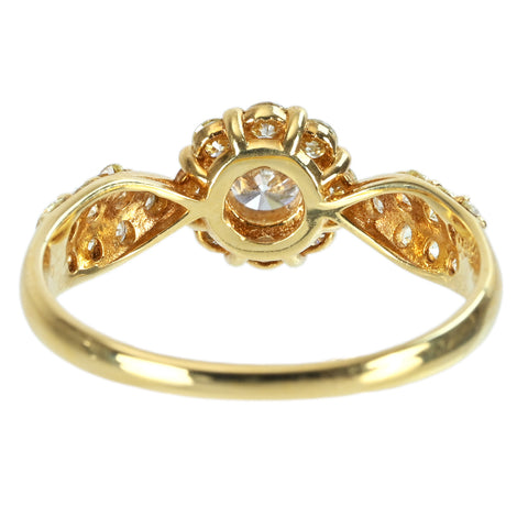 【中古】K18YG DIAMOND ダイヤモンドリング 0.339ct D VS1 Very Good CGLソーティング 2.2g #12