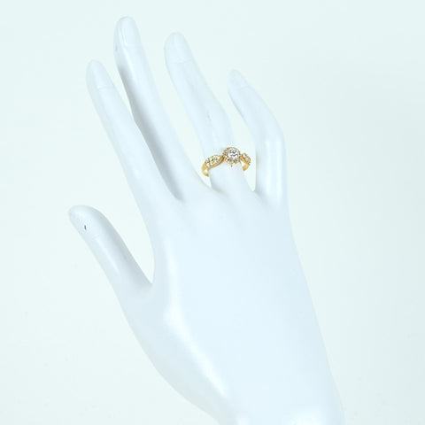 【中古】K18YG DIAMOND ダイヤモンドリング 0.339ct D VS1 Very Good CGLソーティング 2.2g #12