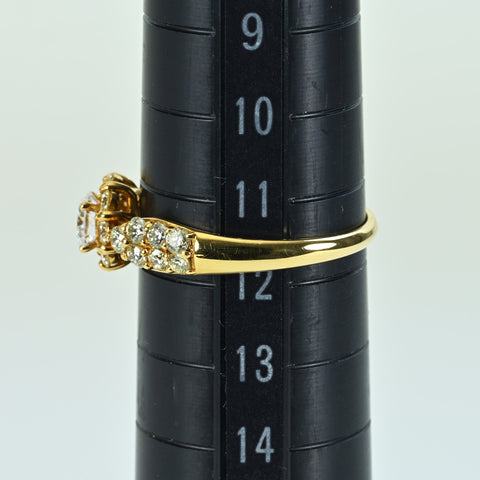 【中古】K18YG DIAMOND ダイヤモンドリング 0.339ct D VS1 Very Good CGLソーティング 2.2g #12