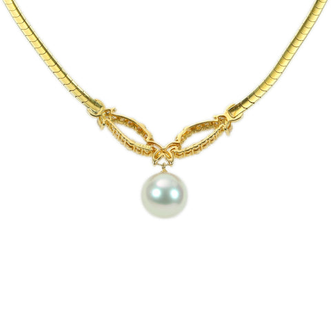 Pre-owned K18 Phoenix Pearl Pendant Necklace, White South Sea Pearl, 11.4mm, 2.08ct, 24.2g, Pearl Science Institute (Shinkaken) sorting 