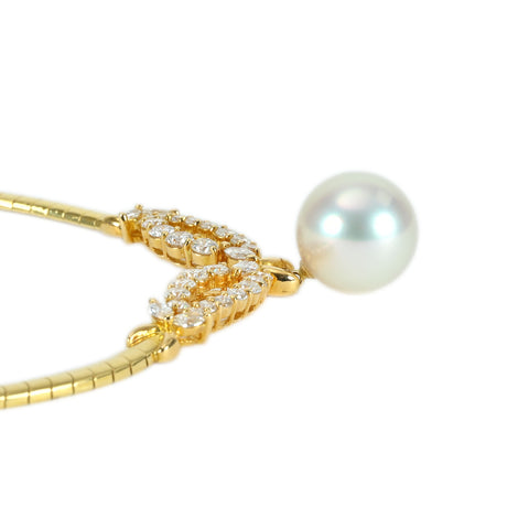 Pre-owned K18 Phoenix Pearl Pendant Necklace, White South Sea Pearl, 11.4mm, 2.08ct, 24.2g, Pearl Science Institute (Shinkaken) sorting 